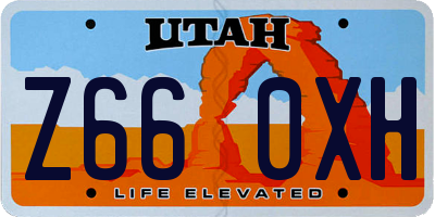 UT license plate Z660XH