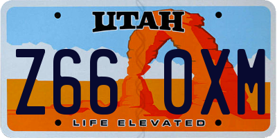 UT license plate Z660XM
