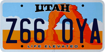 UT license plate Z660YA