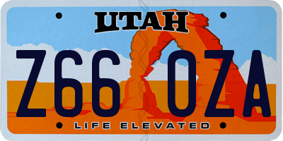 UT license plate Z660ZA