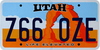 UT license plate Z660ZE