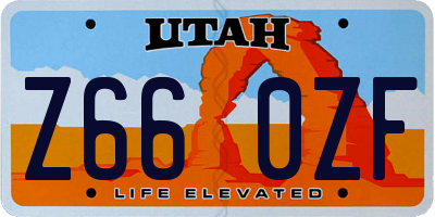 UT license plate Z660ZF