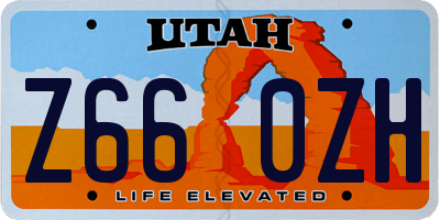 UT license plate Z660ZH