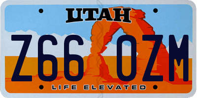 UT license plate Z660ZM