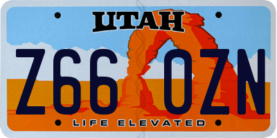 UT license plate Z660ZN