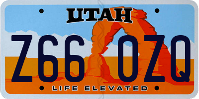 UT license plate Z660ZQ