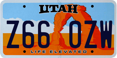 UT license plate Z660ZW