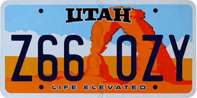 UT license plate Z660ZY