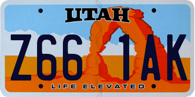 UT license plate Z661AK