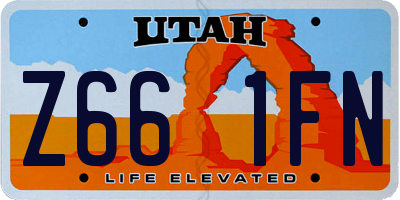 UT license plate Z661FN