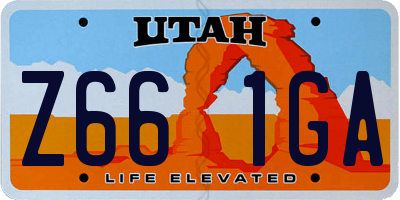UT license plate Z661GA