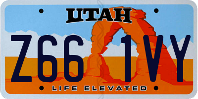 UT license plate Z661VY