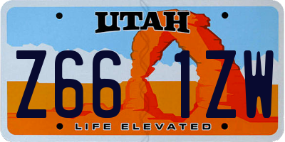 UT license plate Z661ZW
