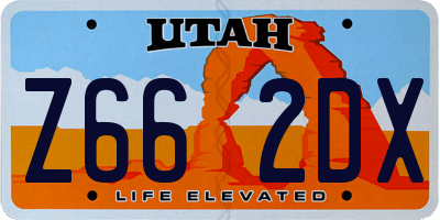 UT license plate Z662DX