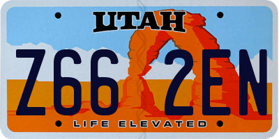 UT license plate Z662EN