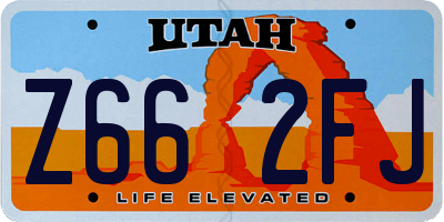 UT license plate Z662FJ