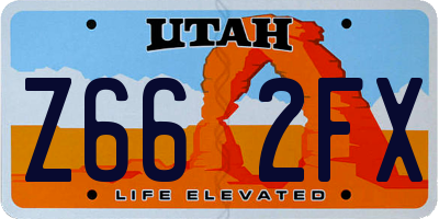 UT license plate Z662FX