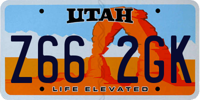 UT license plate Z662GK