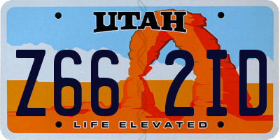 UT license plate Z662ID
