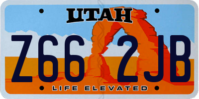 UT license plate Z662JB
