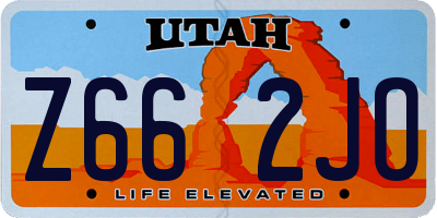 UT license plate Z662JO