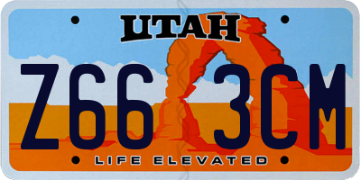 UT license plate Z663CM