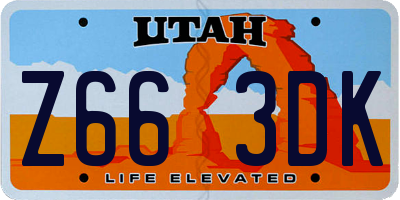 UT license plate Z663DK