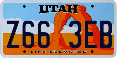 UT license plate Z663EB