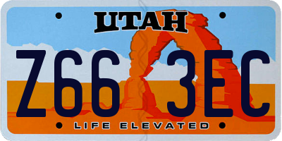 UT license plate Z663EC
