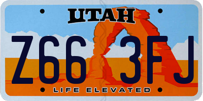 UT license plate Z663FJ