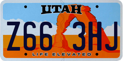 UT license plate Z663HJ