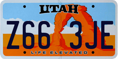 UT license plate Z663JE