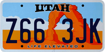 UT license plate Z663JK