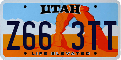 UT license plate Z663TT