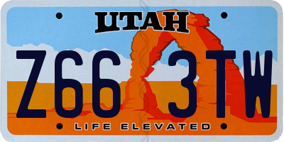 UT license plate Z663TW