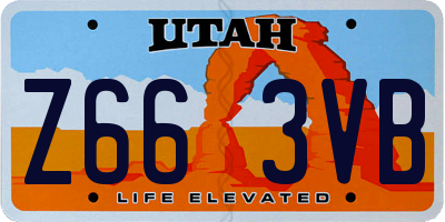 UT license plate Z663VB