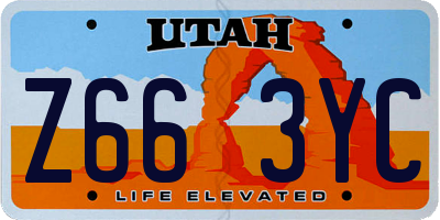 UT license plate Z663YC