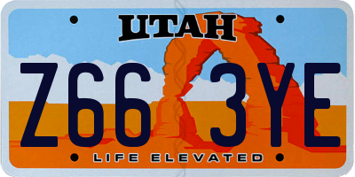 UT license plate Z663YE