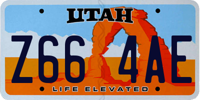 UT license plate Z664AE