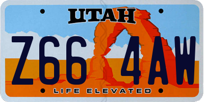 UT license plate Z664AW