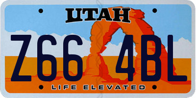 UT license plate Z664BL