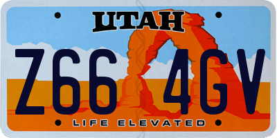 UT license plate Z664GV