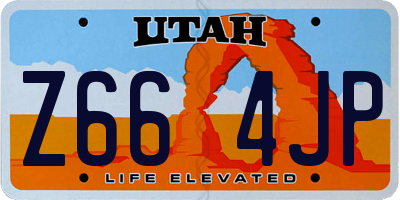 UT license plate Z664JP