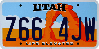 UT license plate Z664JW