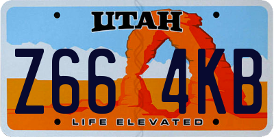 UT license plate Z664KB
