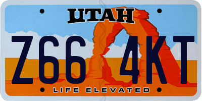 UT license plate Z664KT