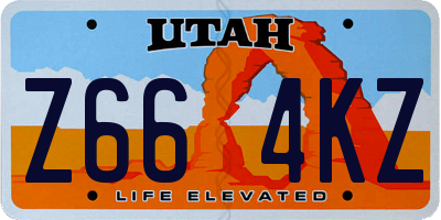UT license plate Z664KZ