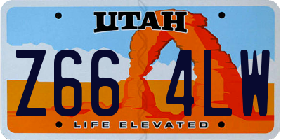 UT license plate Z664LW