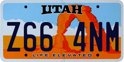 UT license plate Z664NM