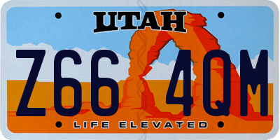 UT license plate Z664QM